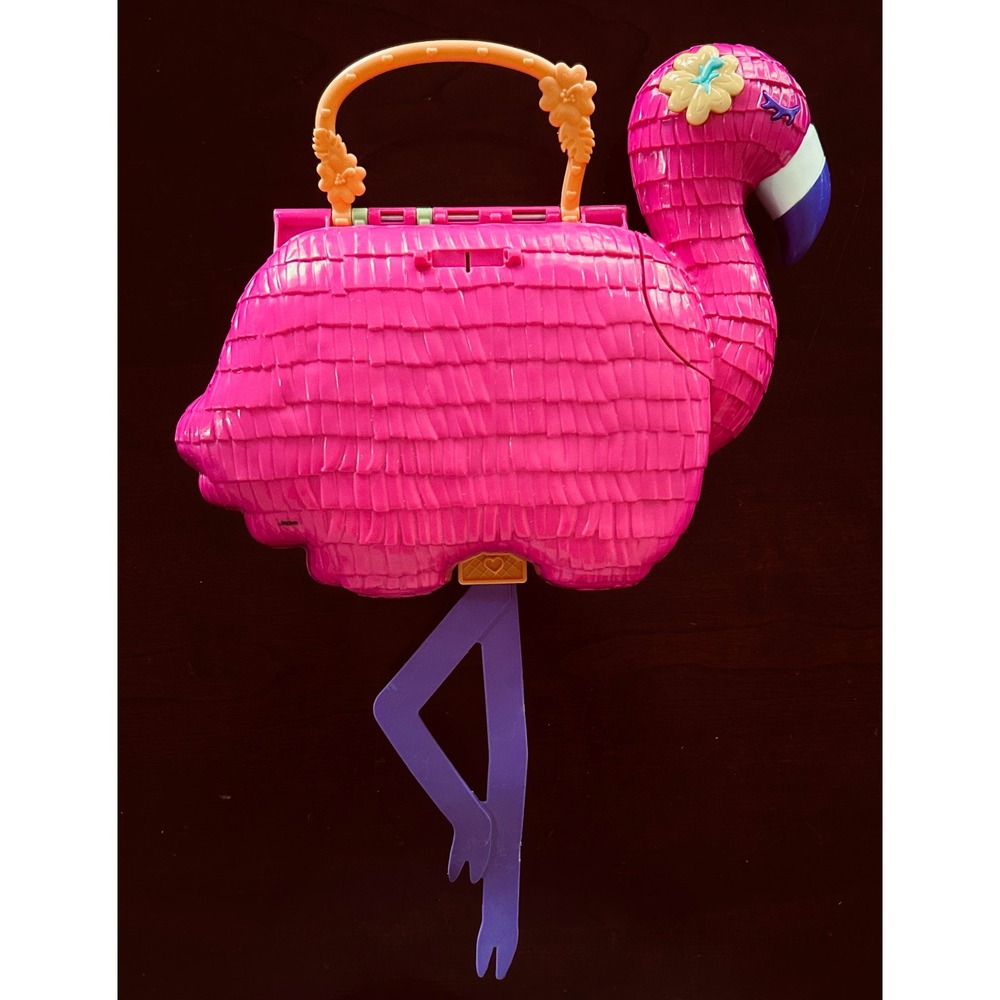 Polly Pocket Flamingo Party Plastic Large Pink Excellent Tropical Beach HGC40